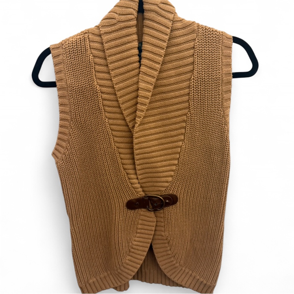 Ralph Lauren Knitted Sweater with Leather & Brass Buckle Closure